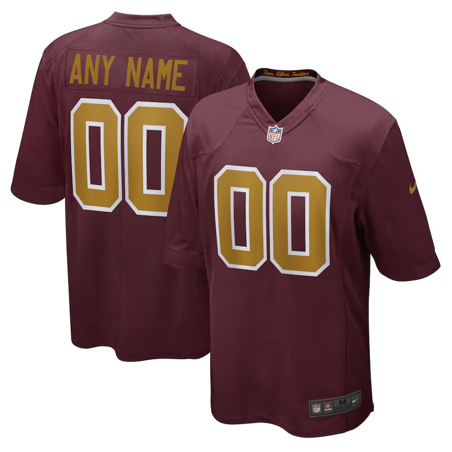 Men Washington Redskins Nike Burgundy Alternate Custom NFL Jersey-0